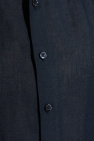 Giorgio Armani NAVY BLUE Linen shirt with short sleeves