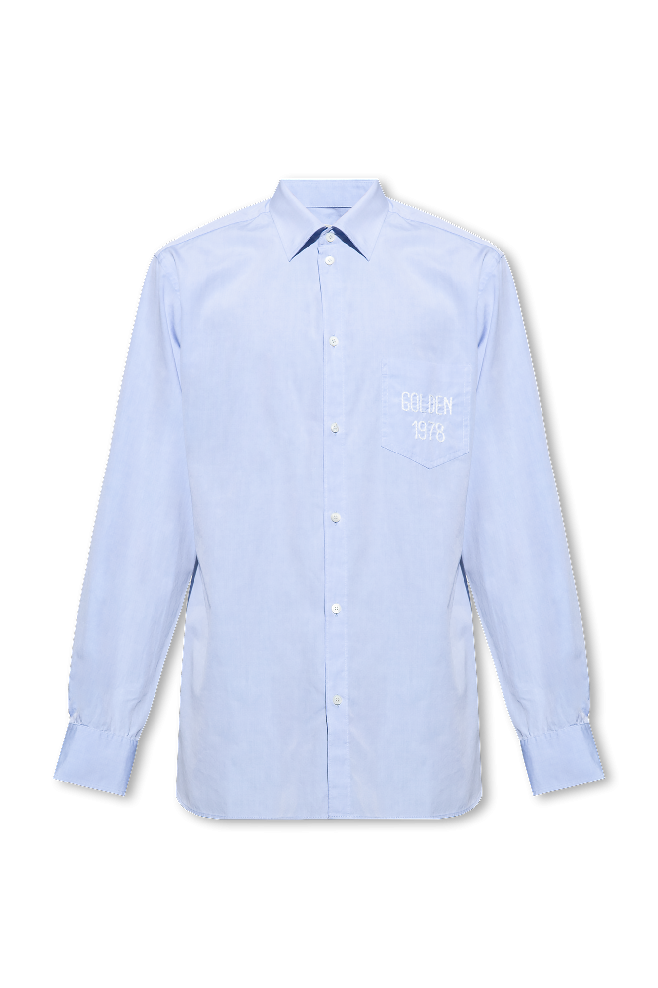 Blue Shirt with logo Golden Goose - Vitkac GB