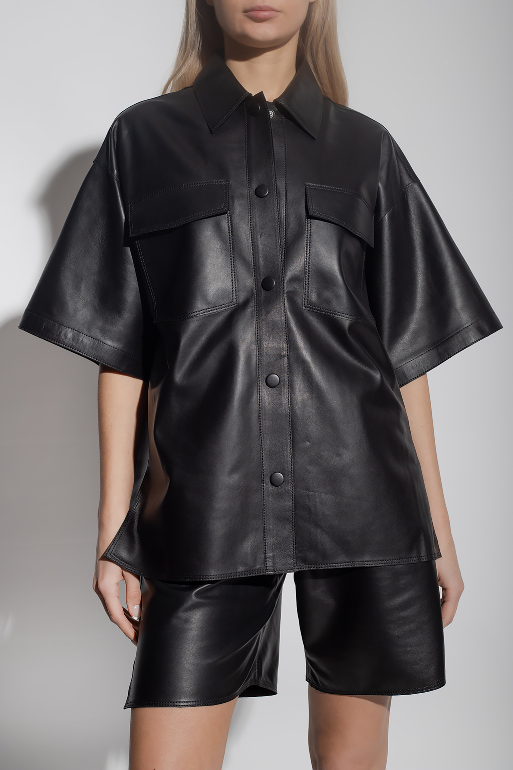 HALFBOY Oversize leather shirt