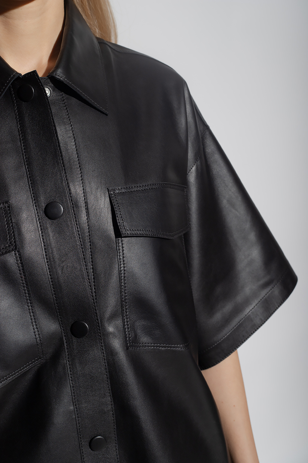 HALFBOY Oversize leather shirt