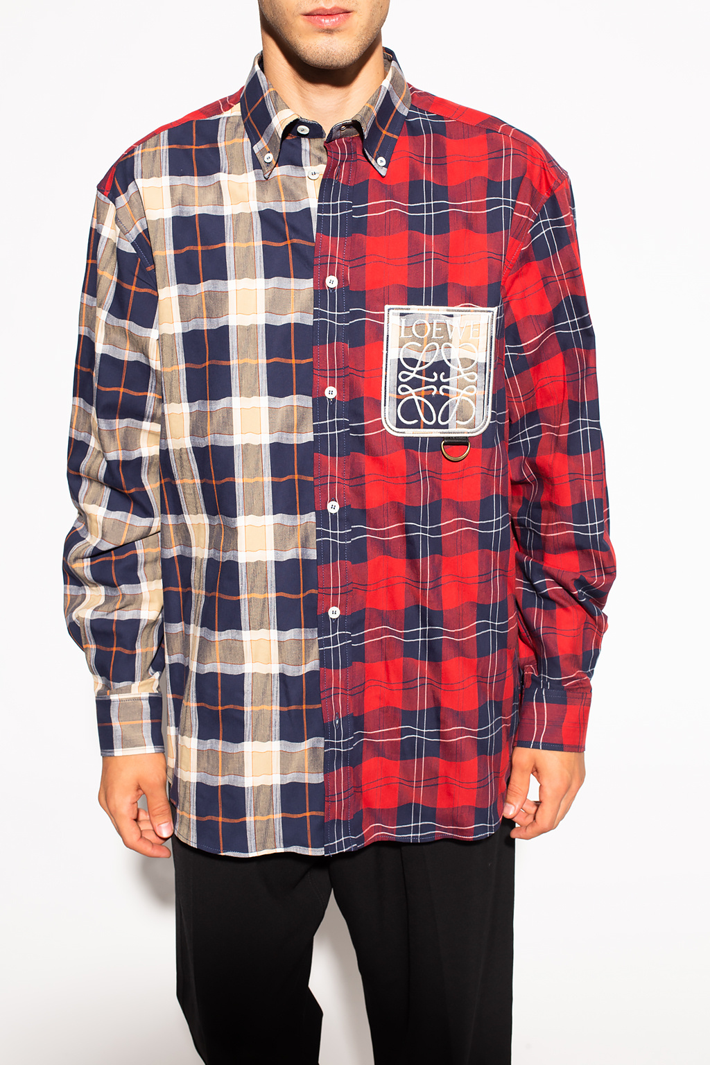 stussy mixed check shirt