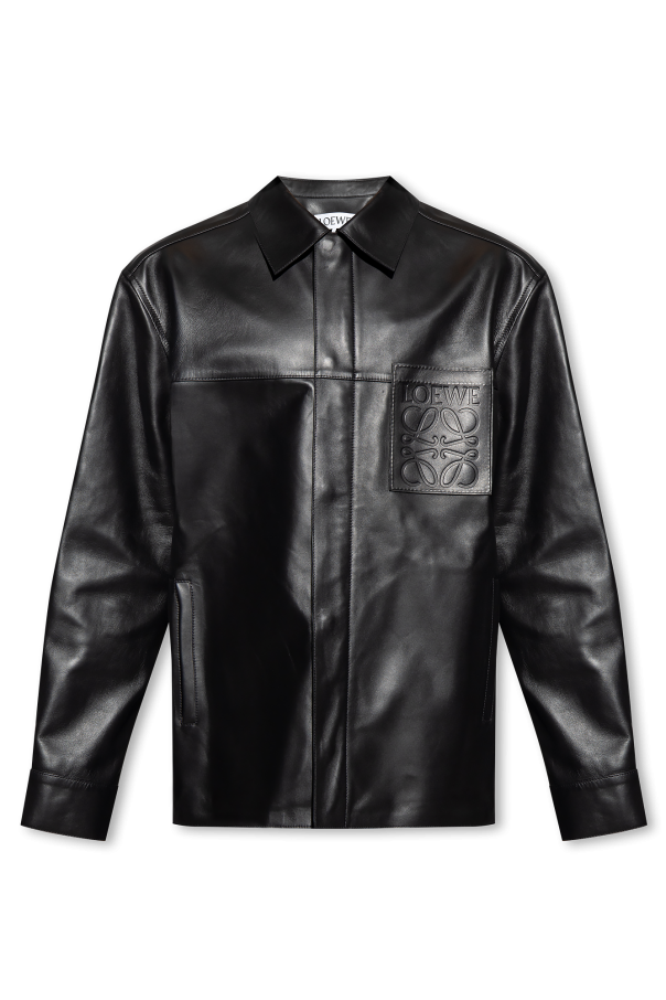 Loewe Leather jacket with logo