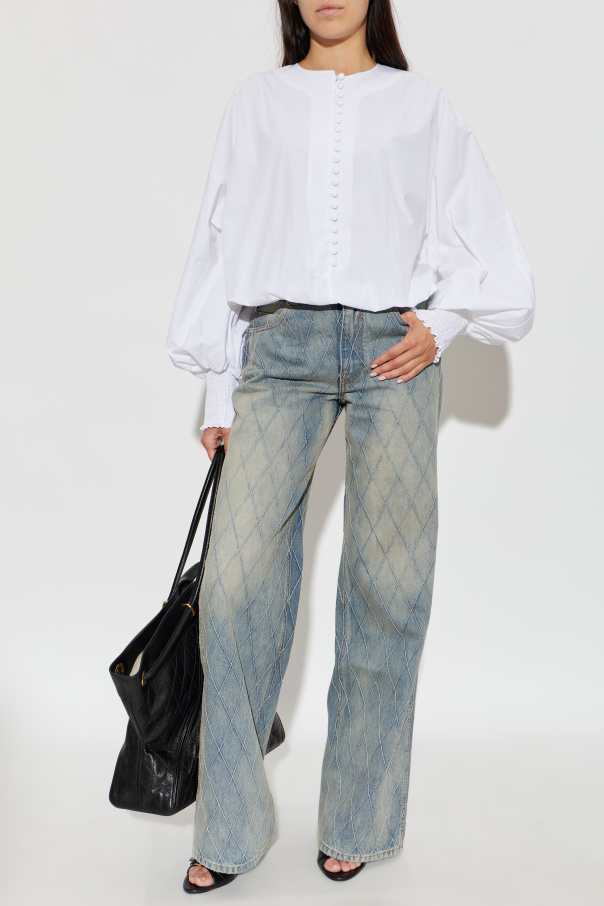 Balmain Top de manga larga