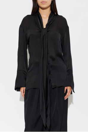 Balmain Seidenhemd mit dekorativem Schal