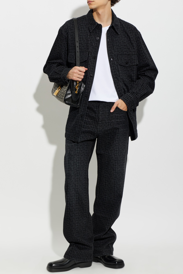 Balmain Camisa vaquera con monograma