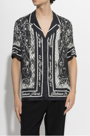 Balmain Seidenhemd mit kurzen Ärmeln