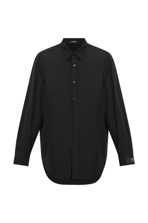 Shirt with a patch on the cuff od Balmain