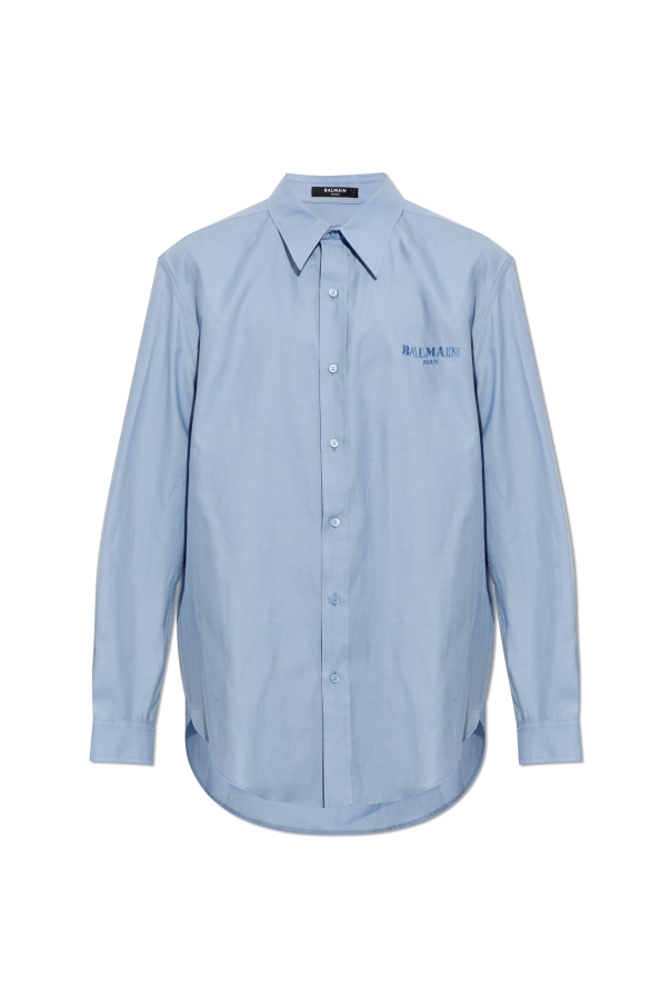 Shirt with embroidered logo od Balmain
