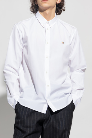Maison Kitsuné three-quarter belted shirt dress Grau