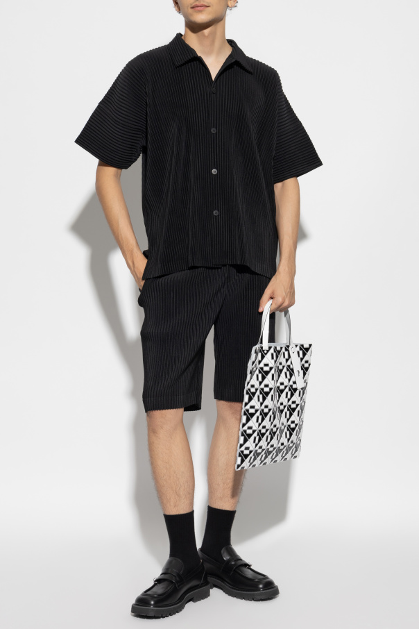 Homme Plissé Issey Miyake Pleated short-sleeve shirt