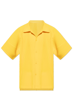 Pleated short-sleeve shirt