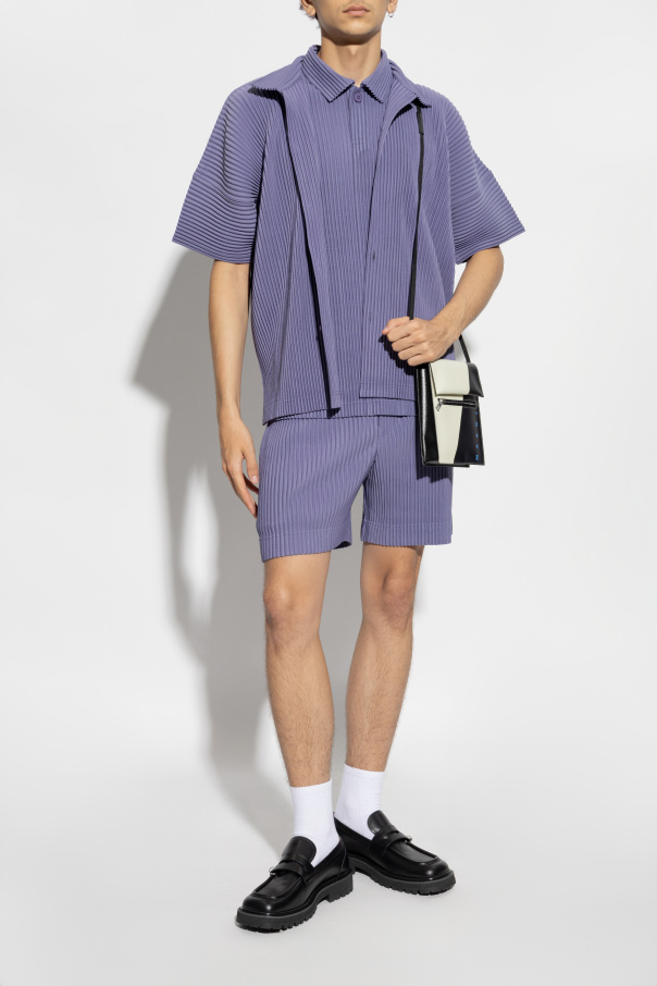 Homme Plissé Issey Miyake Pleated short-sleeve shirt