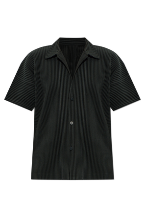 Pleated short-sleeve shirt