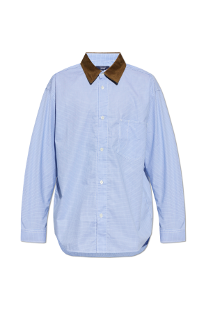 Shirt with a corduroy collar