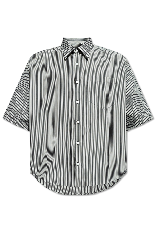 Striped pattern shirt od focuses on extremely inventive details