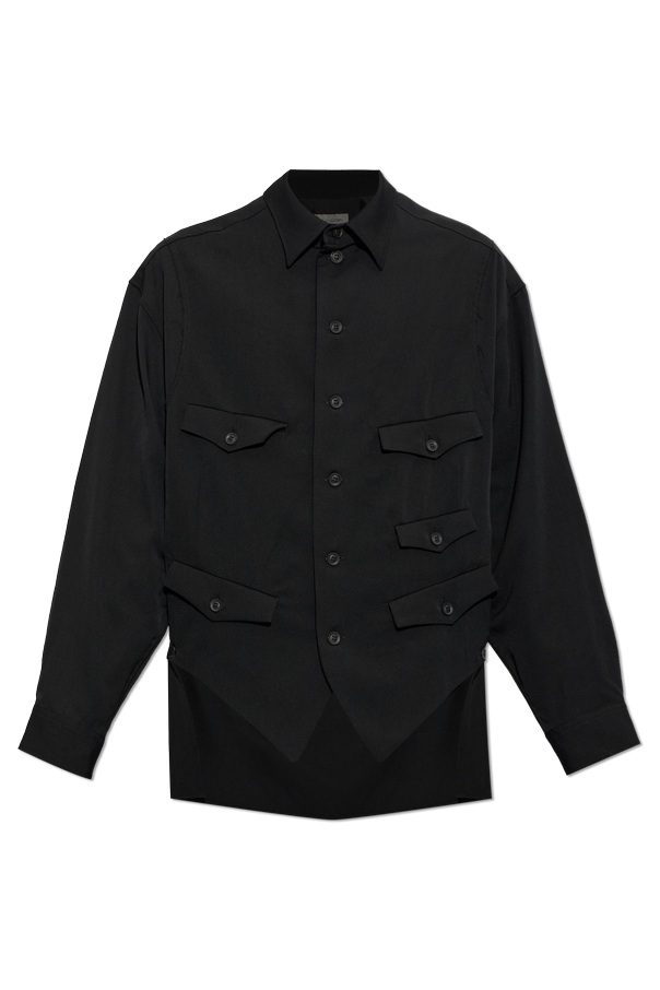 Wool shirt with an asymmetric cut od Yohji Yamamoto