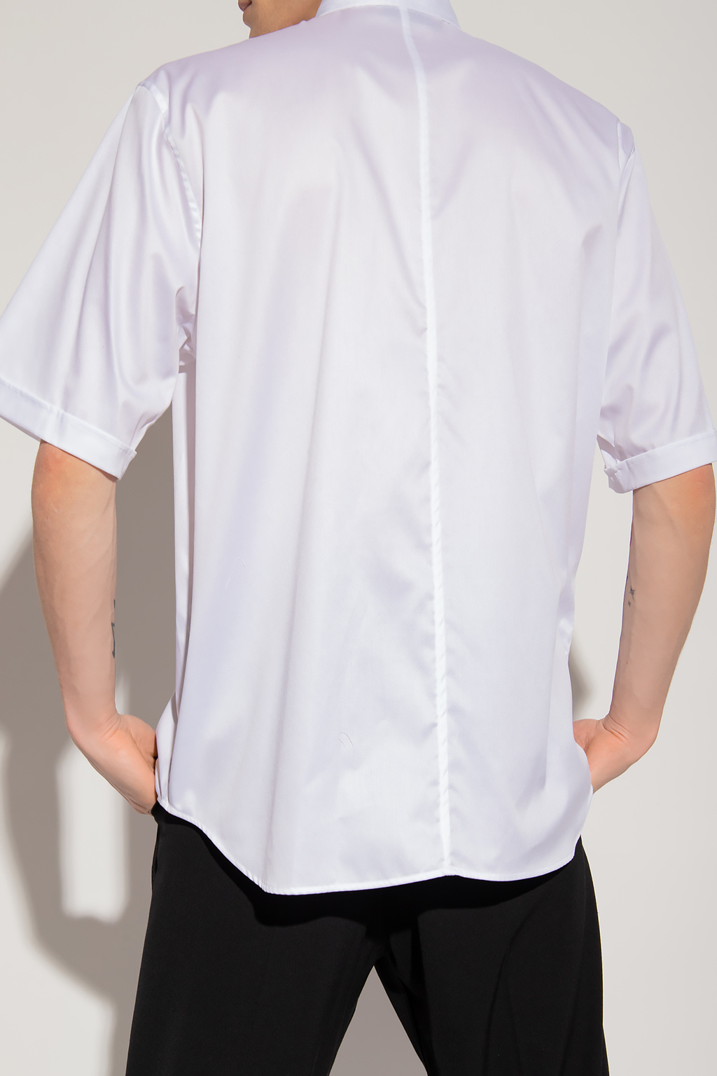 Giorgio Armani semi-sheer striped shirt - White