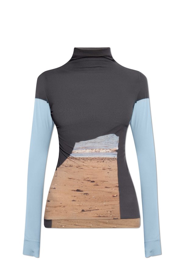 Top with turtleneck od Issey Miyake