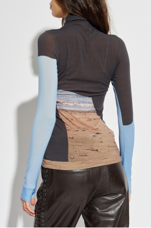 Issey Miyake Top con cuello subido