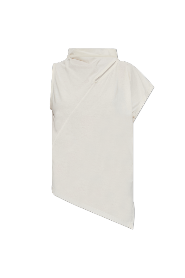 Asymmetric top with a shoulder slit od Issey Miyake