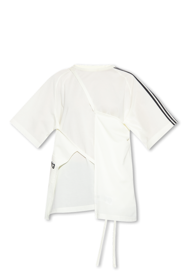 Y-3 Yohji Yamamoto T-shirt z wiązaniem