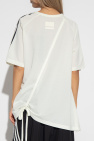 Y-3 cream T-shirt with tie detail
