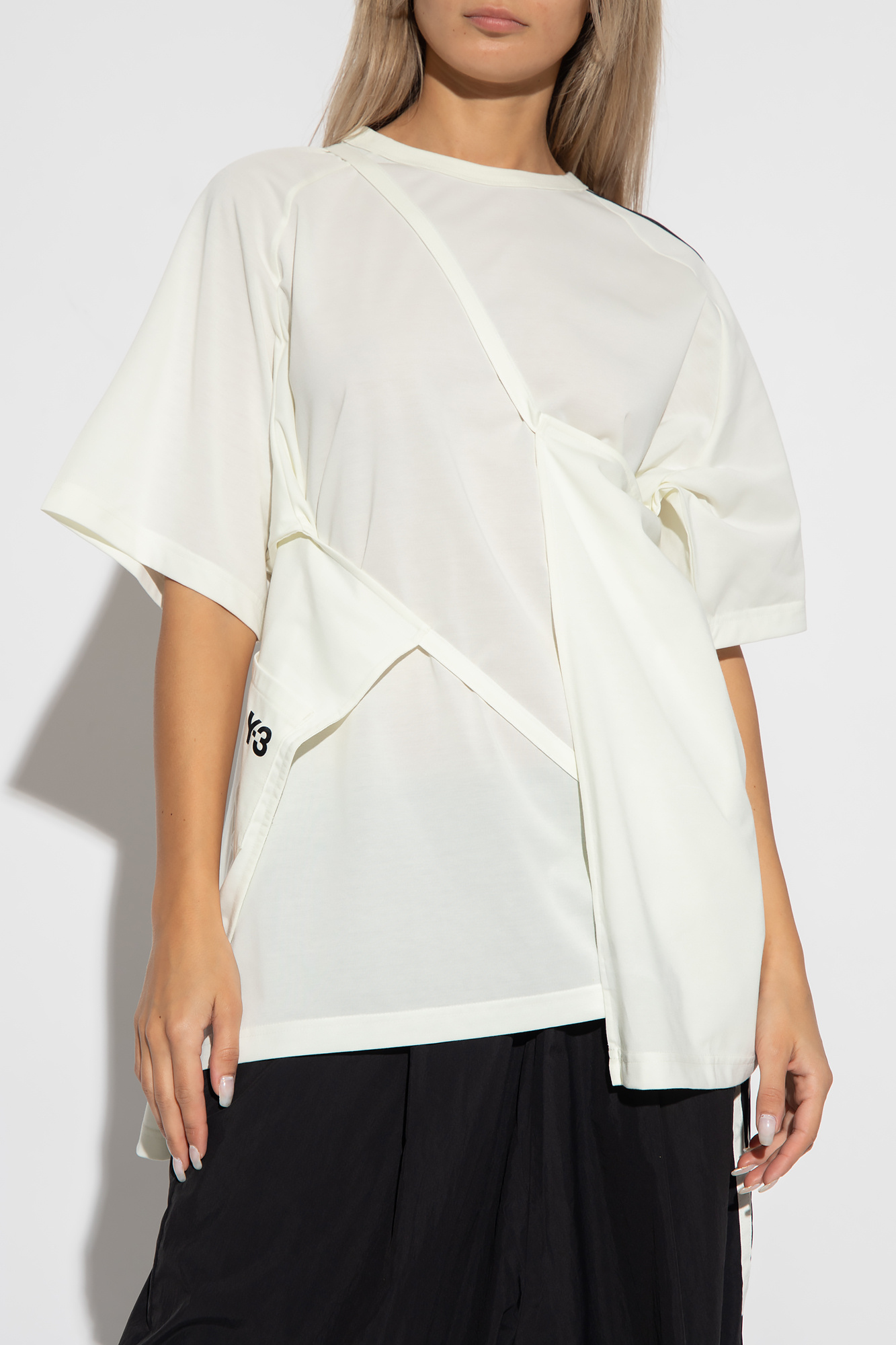 Y-3 Yohji Yamamoto T-shirt with tie detail