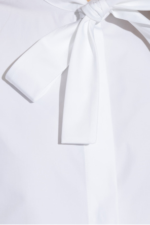 JIL SANDER Shirt with self-tie standing collar