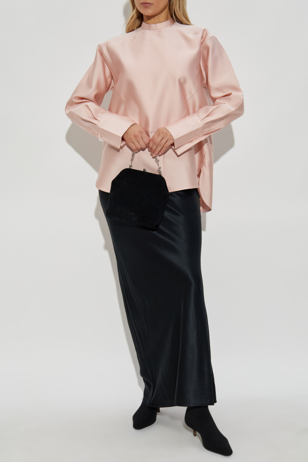 JIL SANDER Top con acabado de seda