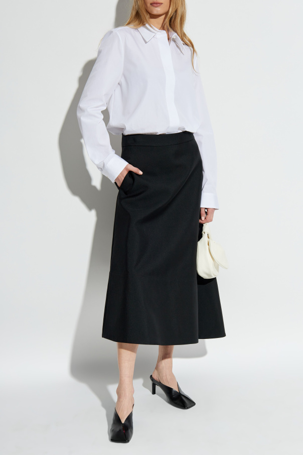 JIL SANDER Camisa con tapeta oculta