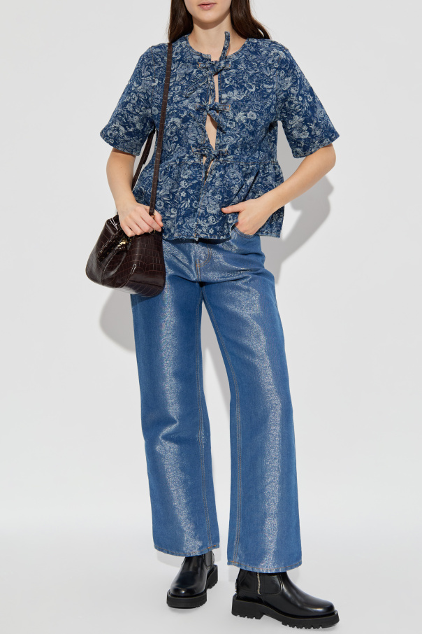 Ganni Top vaquero jacquard