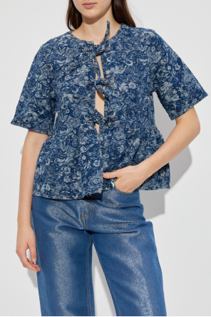 Ganni Top vaquero jacquard