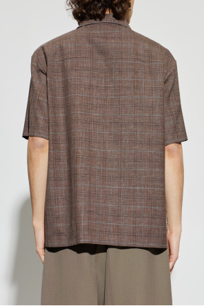 JIL SANDER Wełniana koszula z krótkimi rękawami