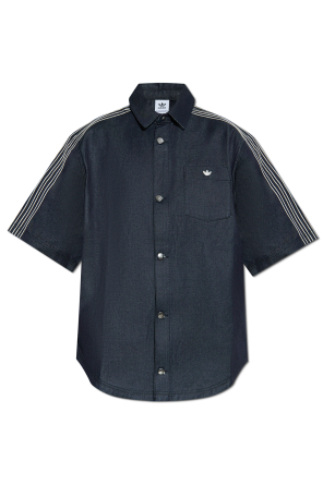 Denim shirt with short sleeves