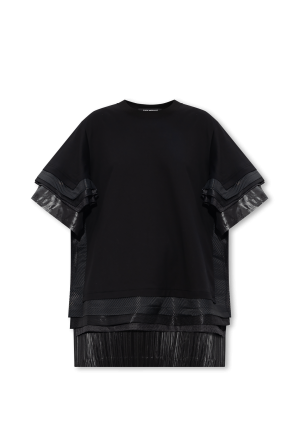 T-shirt met V-hals in zwart od TEEN logo print sweatshirt dress