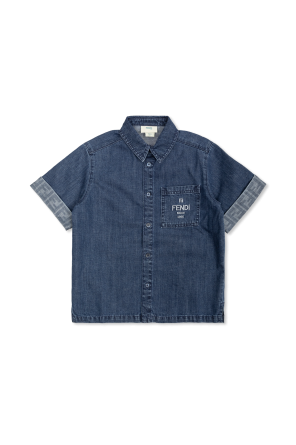 Denim shirt with embroidered logo