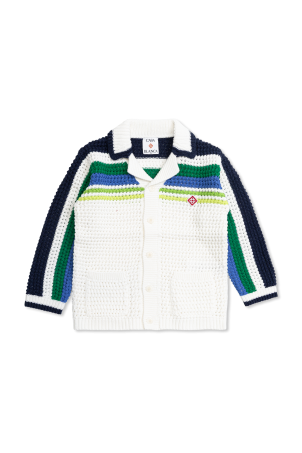 Cardigan with logo patch od Casablanca Kids