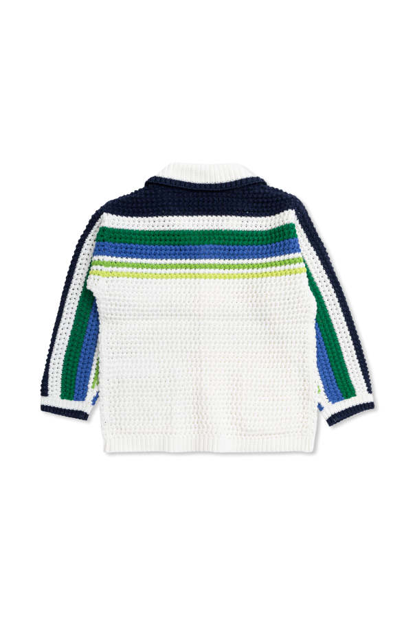 Casablanca Kids Cardigan with logo patch
