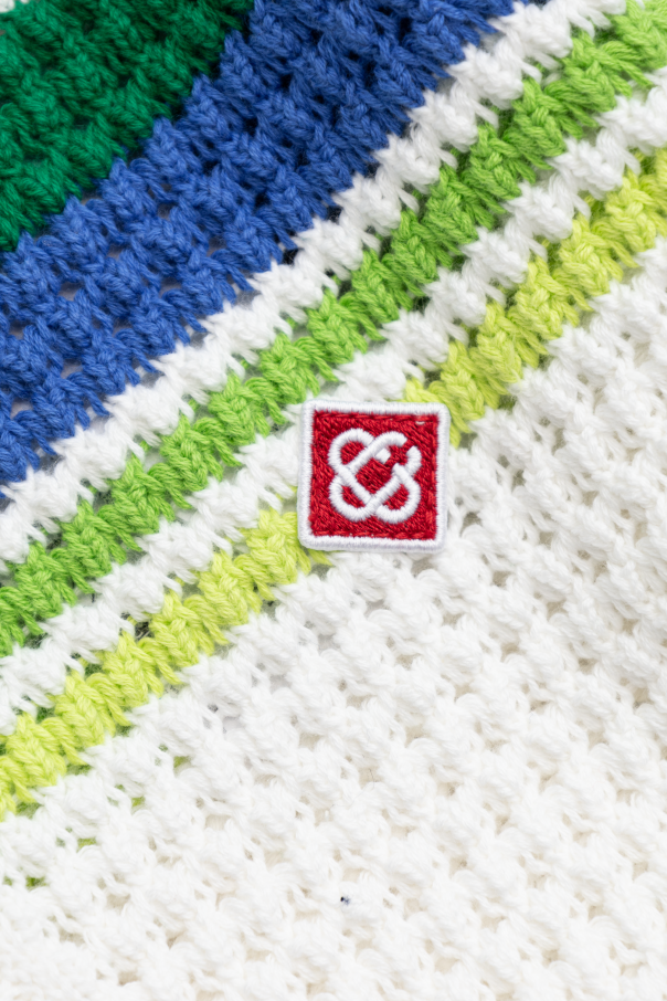 Casablanca Kids Cardigan with logo patch