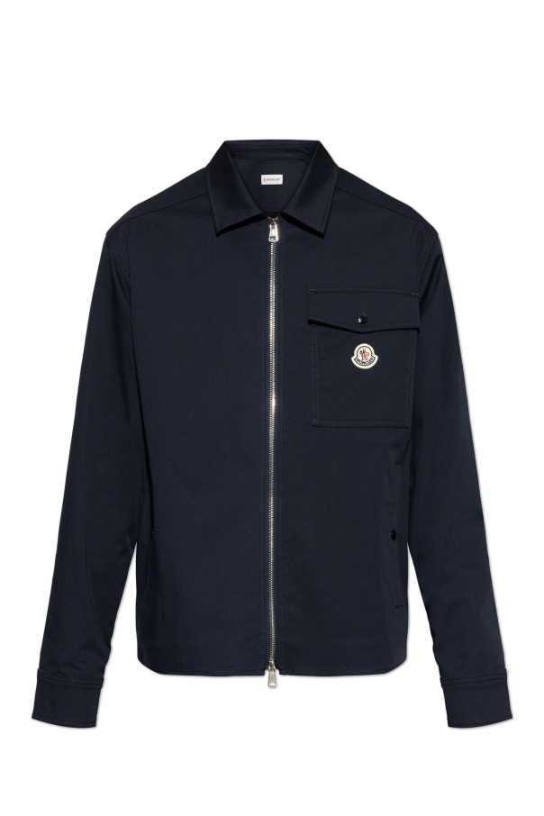Jacket with logo patch od Moncler