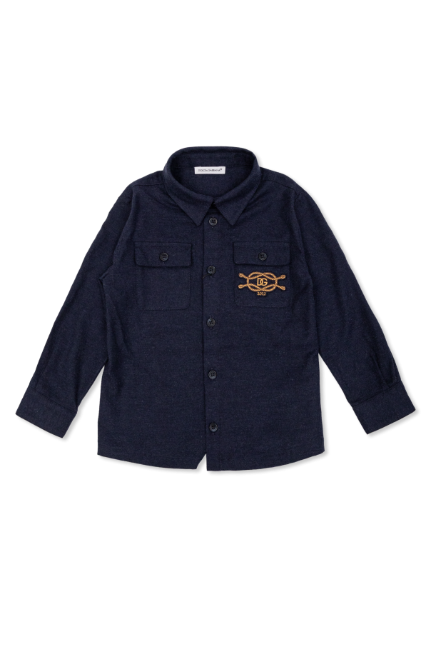 Shirt with embroidered logo od Dolce & Gabbana Kids