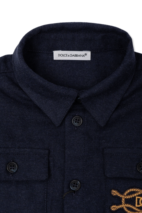 Dolce & Gabbana Kids Camisa com logótipo bordado