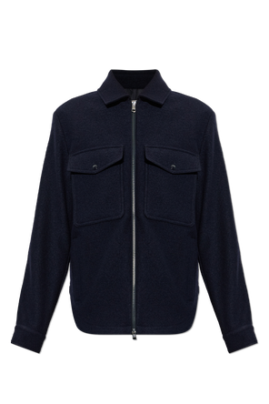 Zip-front wool shirt