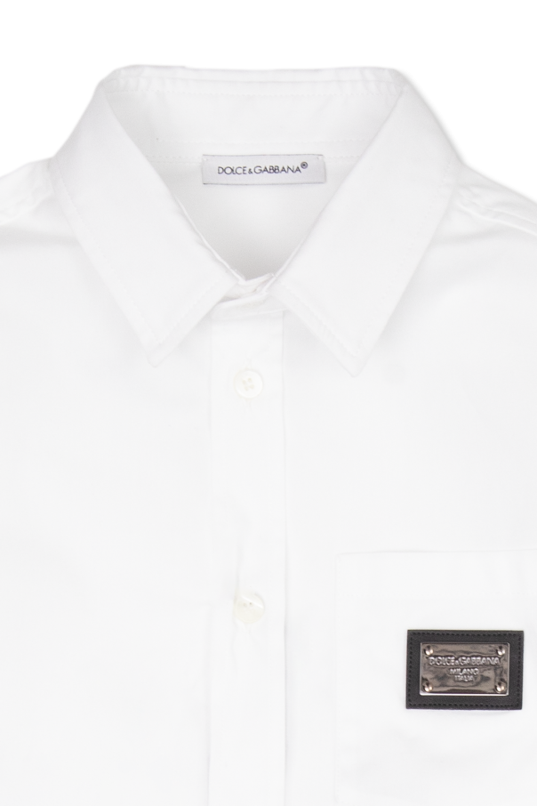 dolce leggings & Gabbana Kids logo-patch short-sleeve T-shirt Cotton shirt with pocket