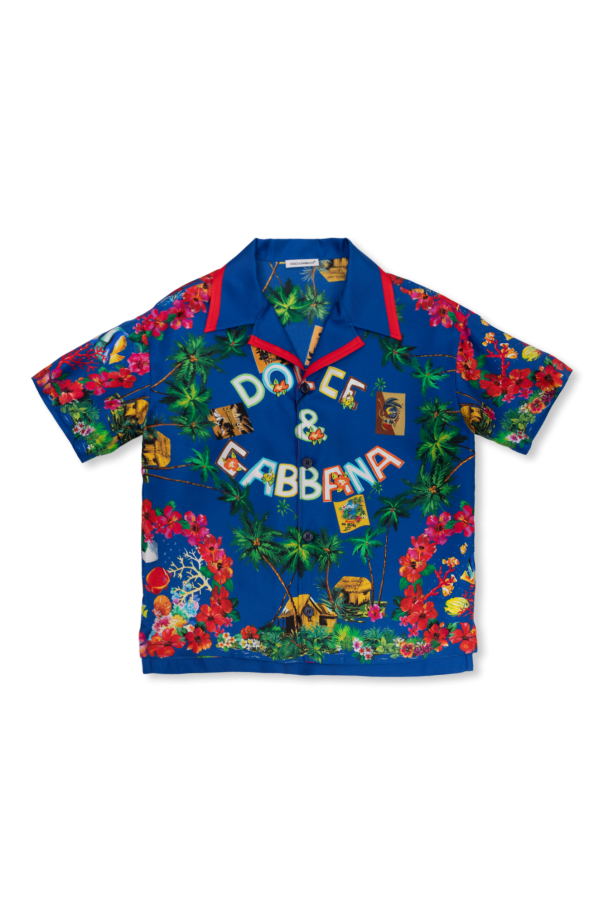 Dolce & Gabbana Belt With All-over Logo Print Silk shirt