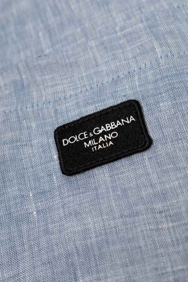 Dolce & Gabbana textured leather loafers Kids Linen Shirt