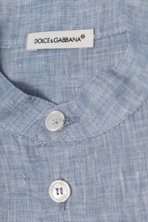 Dolce & Gabbana textured leather loafers Kids Linen Shirt