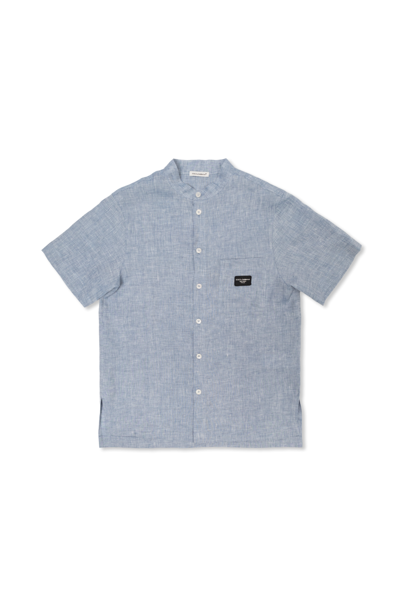 DOLCE & GABBANA SANDAŁY Z LOGO Linen Shirt