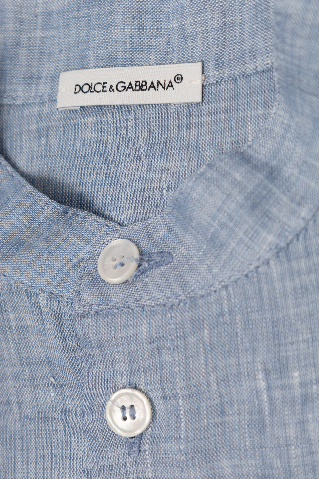 DOLCE & GABBANA SANDAŁY Z LOGO Linen Shirt