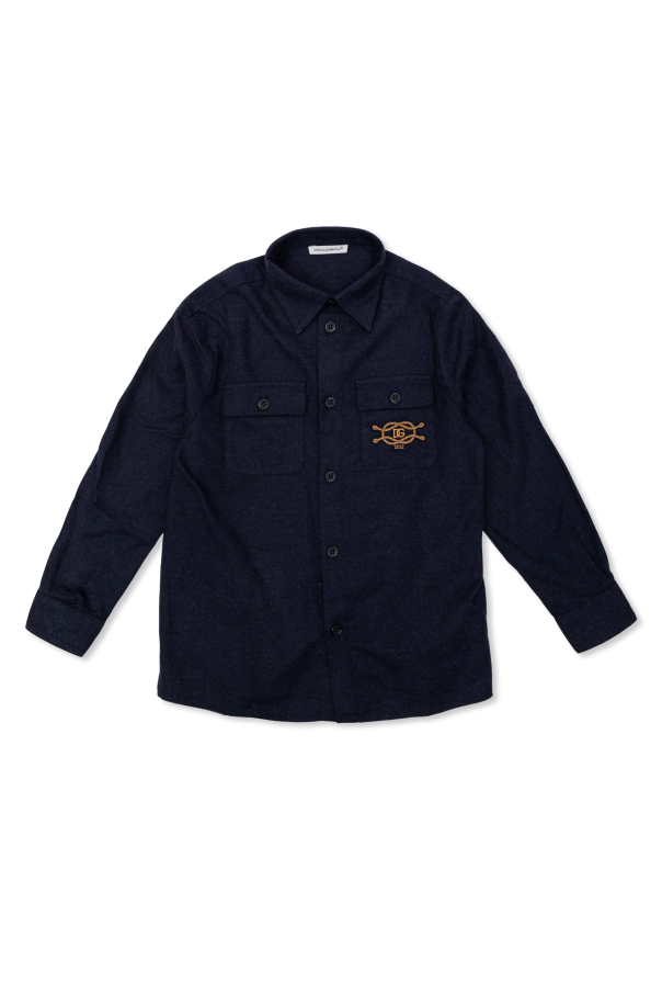 Shirt with embroidered logo od Dolce & Gabbana Kids
